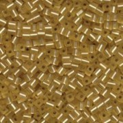 Miyuki Würfel Perlen, Cube, Square Beads 3mm 0003F silverlined matt Gold 25gr